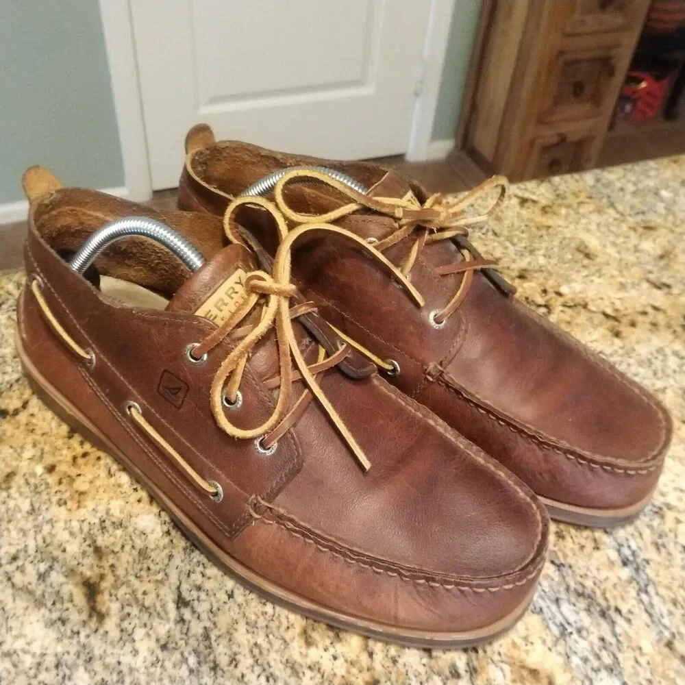Sperry Top Sider Chukka Dock Boat Shoes Loafers Brown Leather Men's Size 11.5 M